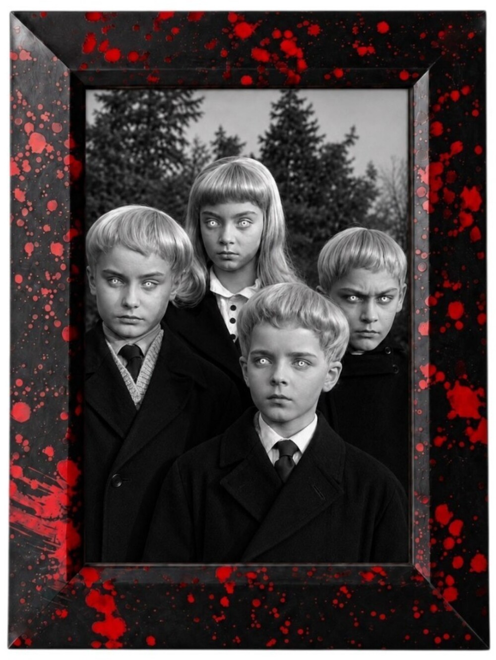 Vintage 1960 horror film Village of the Damned Halloween Horror Retro 60s Framed